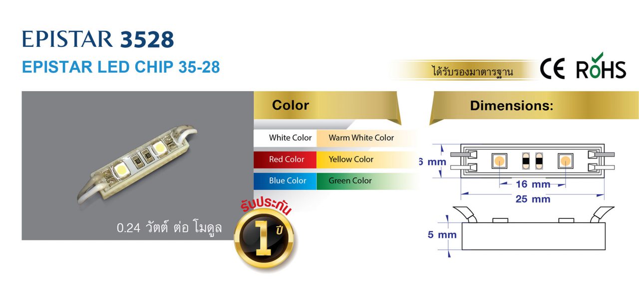 EPISTAR LED CHIP 35-28 0.24 Watts