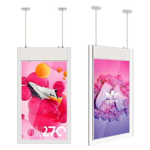 DOUBLE SIDES LCD DISPLAY HANGING DIGITAL SIGNAGE