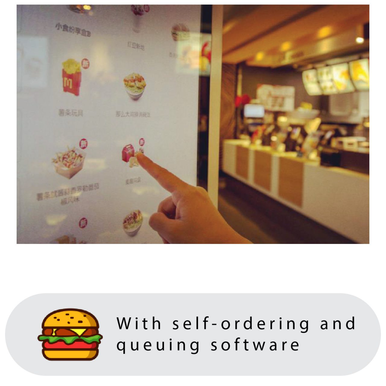 ORDER KIOSK TOUCH SCREEN DIGTAL SIGNAGE
