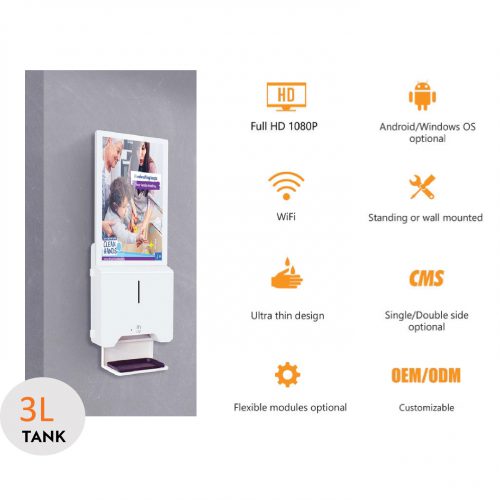SANITIZING DIGITAL SIGNAGE LCD & HAND WASHING
