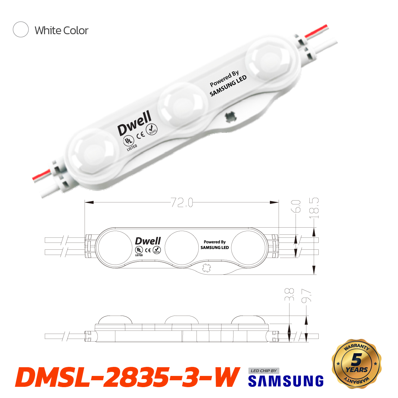 แอลอีดี โมดูล DMSL-2835-3-W SAMSUNG
